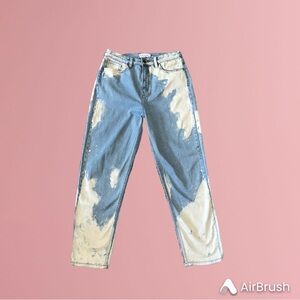 Cello High Rise Bleach Dye Mom Blue White Jean Size 11